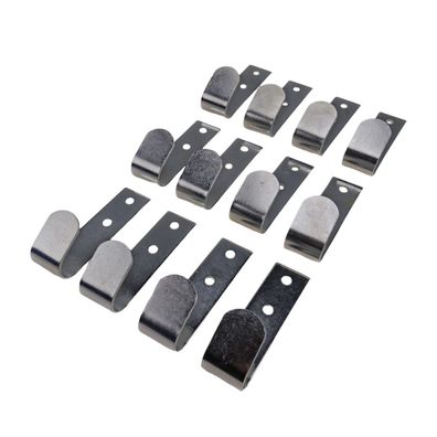 12er Set Zweiloch Planenhaken Metall, 72 x 20mm, verzinkt, Lochabstand ca. 20mm