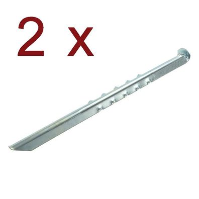 2 x Zelthering 40cm Metall geriffelt