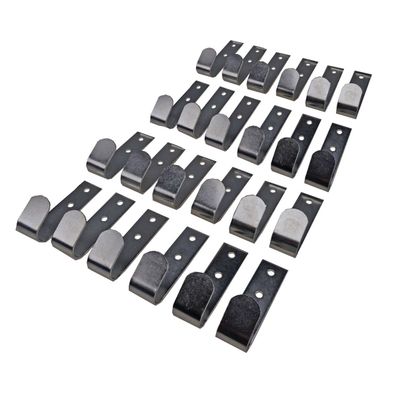 24er Set Zweiloch Planenhaken Metall, 72 x 20mm, verzinkt, Lochabstand ca. 20mm