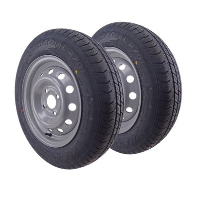 2er Set 145/80 R13 79N Komplettrad Felge 4J x 13 4 Loch LK 4x100 f. PKW Anhänger