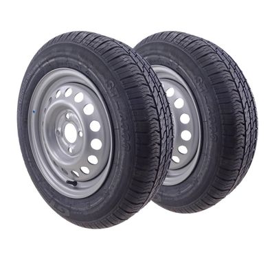 2er Set 155/70 R13 75N Komplettrad Felge 4J x 13 4 Loch LK 4x100 f. PKW Anhänger
