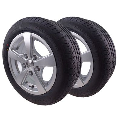 2er Set 195/50 R13C Komplettrad mit Alufelge 6J x 13, LK 5x112, für PKW Anhänger
