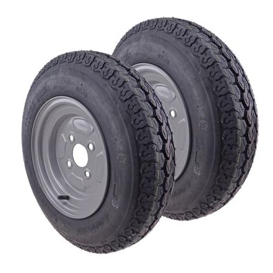 2er Set 4.00 - 10 Komplettrad Felge 3.50 x 10 LK 4x100 für PKW Anhänger