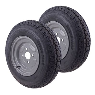 2er Set 4.50 - 10 Komplettrad Felge 3.50 x 10 LK 4x100 für PKW Anhänger