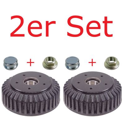 2er Set Bremstrommel verst. passend zu Alko 200 x 50 5-Loch, Kompaktlager 39/72x37mm