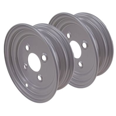 2er Set Felge 2.50 x 8 Mittenloch 60 mm LK 4x100 ET0, für PKW Anhänger