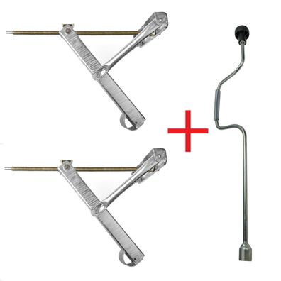 2er Set Wohnwagen / Caravan Ausdrehstützen 500kg Kurbelstützen