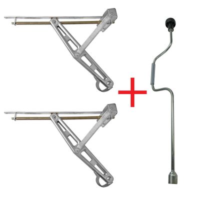 2er Set Wohnwagen / Caravan Ausdrehstützen 600kg Kurbelstützen