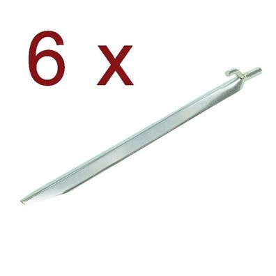 6 x Zelthering 30cm Metall mit Haken