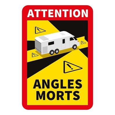 Aufkleber Attention Angles Morts! für Wohnmobile