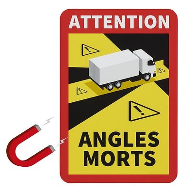 Magnetaufkleber Attention Angles Morts! für LKW