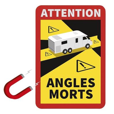 Magnetaufkleber Attention Angles Morts! für Wohnmobile