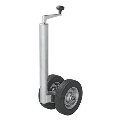 PKW Anhänger, Trailer Doppelstützrad 48mm mit Vollgummireifen 200 x 50mm