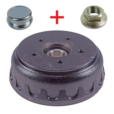 Set Bremstrommel 200 x 50, 5 Loch passend f. Knott, Nieper, Schlegl mit Kompaktlager