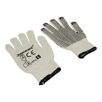 Stoffhandschuhe, einseitig genoppt Größe L