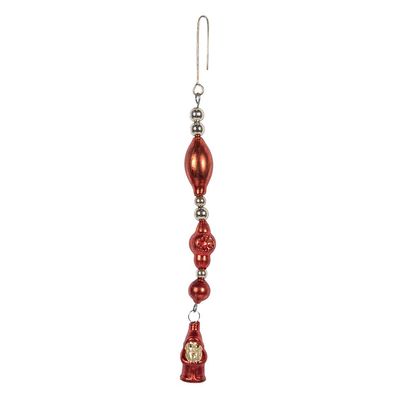Clayre & Eef Weihnachtsanhänger 25 cm Rot Glas Weihnachtsmann (Gr. 1x1x25 cm)