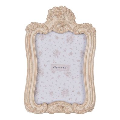 Clayre & Eef Bilderrahmen 10x15 cm Beige Kunststoff Glas (Gr. 14x2x21 cm / 10x15 cm)