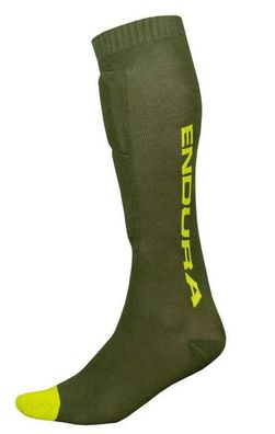 Endura SingleTrack Schienbeinprotektor Socken Waldgrün