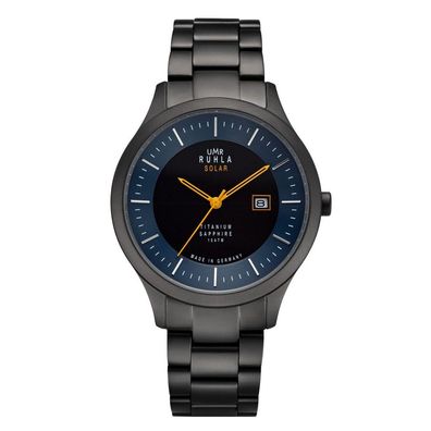 UMR Ruhla Solar Herren Armbanduhr Titan 95953M Datum Saphirglas, 10ATM