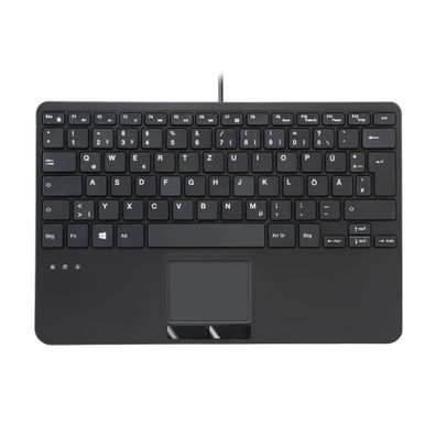 Perixx Periboard-525 DE B, Mini-USB-Tastatur mit Touchpad, schwarz