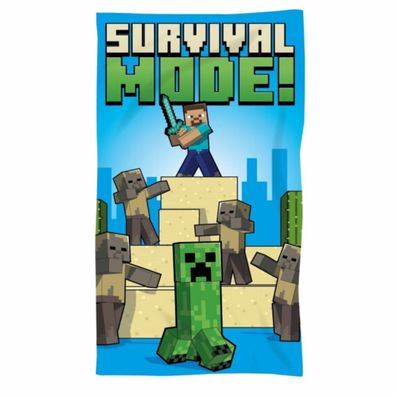 Minecraft-Abenteuer Strandtuch – Weiches Badetuch im Pixel-Design, 70cm x 140cm