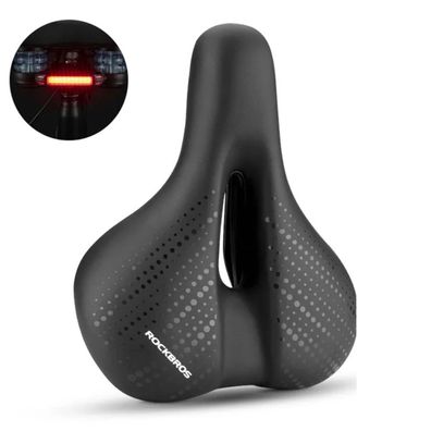Rockbros MTB Fahrradsettel mit Lampe Fahrradsitz ergonomischer Sitz in Schwarz