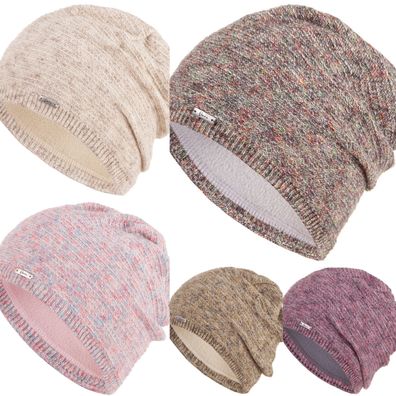 Faera Strickmütze Wintermütze Damen Mütze Beanie Haube gefüttert Strickmütze Damen