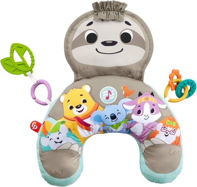 Fisher-Price Faultier-Spielkissen | Baby-Spielzeug 0-6 Monate | Baby-Kissen