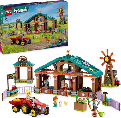 LEGO Friends Auffangstation fér Farmtiere, Bauernhof-Spielzeug mit 3 Figuren