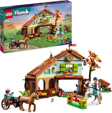 LEGO Friends Autumns Reitstall Set mit 2 Spielzeug-Pferden, Kutsche fér Kinder