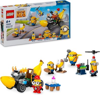 LEGO Ich – Einfach unverbesserlich 4 Minions & das Bananen Auto, Spielset Kinder