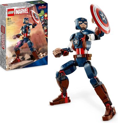 LEGO 76258 Marvel Captain America Baufigur Superheld mit Schild, Avengers Figur