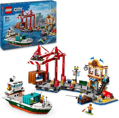 LEGO City Hafen mit Frachtschiff, Bauspielzeug fér Jungen & Mädchen ab 8 Jahren