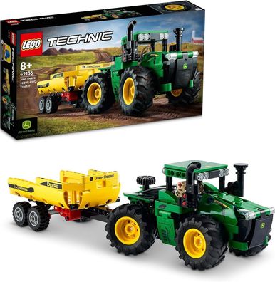 LEGO 42136 Technic John Deere 9620R 4WD Tractor, Spielzeug-Traktor mit Anhänger