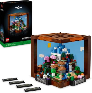 LEGO Minecraft Die Werkbank Bau-Set Videospiel-Set + 8 Figuren, Spielzeug Kinder