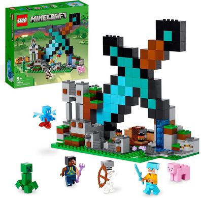 LEGO 21244 Minecraft Der Schwert-Außenposten Set, Spielzeug mit Creeper, Soldat