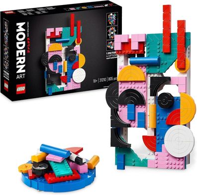 LEGO Art Moderne Kunst Set, buntes abstraktes Wandbild, Home-Deko für Wohnzimmer