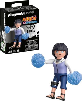 Playmobil Naruto 71110 Hinata mit schwarzen Haaren in weiß-lila Jacke, Kinder