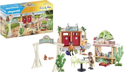 Playmobil Family Fun 71424 Campingplatz, Camping, Urlaub in der Natur mit Zelt