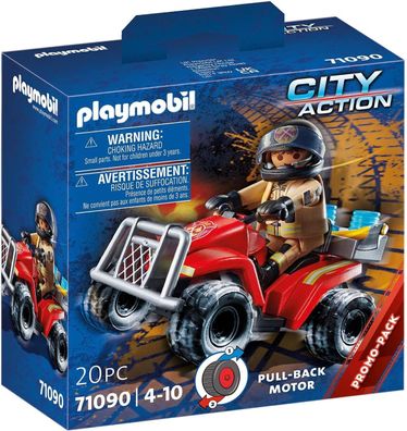 Playmobil City Action 71090 Feuerwehr-Speed Quad mit Réckzugsmotor, Spielzeug