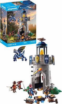 Playmobil Novelmore 71483 Ritterturm mit Schmied und Drache, spannender Kampf