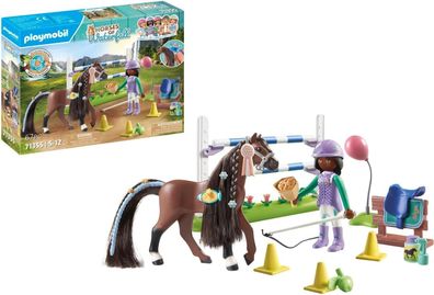 Playmobil Horses of Waterfall 71355 Zoe & Blaze mit Turnierparcours, Spielzeug