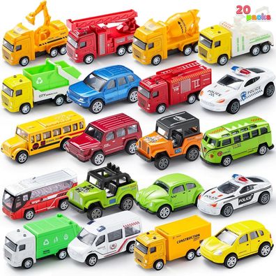 JOYIN 20 Stéck Metall Zuréckziehen Mini Spielzeug-Autos, Auto Fér Kinder