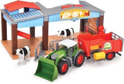 Dickie Toys Bauernhof Station mit Traktor - Bunte Farm Station mit Licht, Kinder