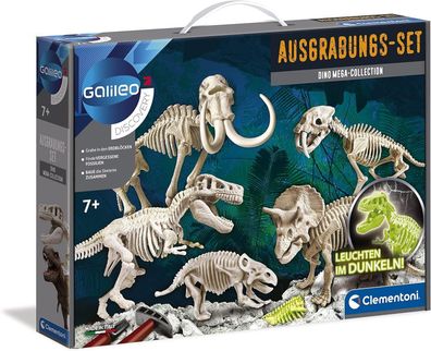 Clementoni 59258 Galileo Discovery Ausgrabungs-Set Dino Mega-Collection, Kinder