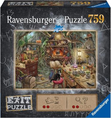 Ravensburger EXIT Puzzle 19952 Hexenkéche 759 Teile, Spielzeug Kinder