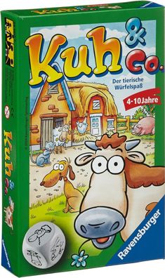 Ravensburger 23160 - Kuh und co, Mitbringspiel fér 2-6 Spieler, Kinderspiel ab 4