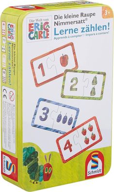 Schmidt Spiele 51238 Kleine Raupe Nimmersatt, Lerne zählen, Reise-Spiel Kinder