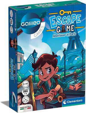 Clementoni Escape Game - Abenteuer in Paris spannendes Gesellschaftsspiel Kinder