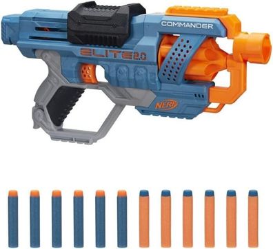 Nerf Elite 2 Commander RD-6 Blaster, 12 Nerf Darts, 6-Dart Rotationstrommel